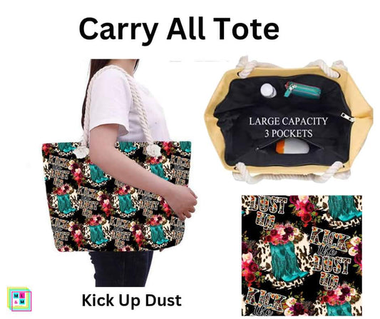 Kick Up Dust Carry All Tote w/ Zipper