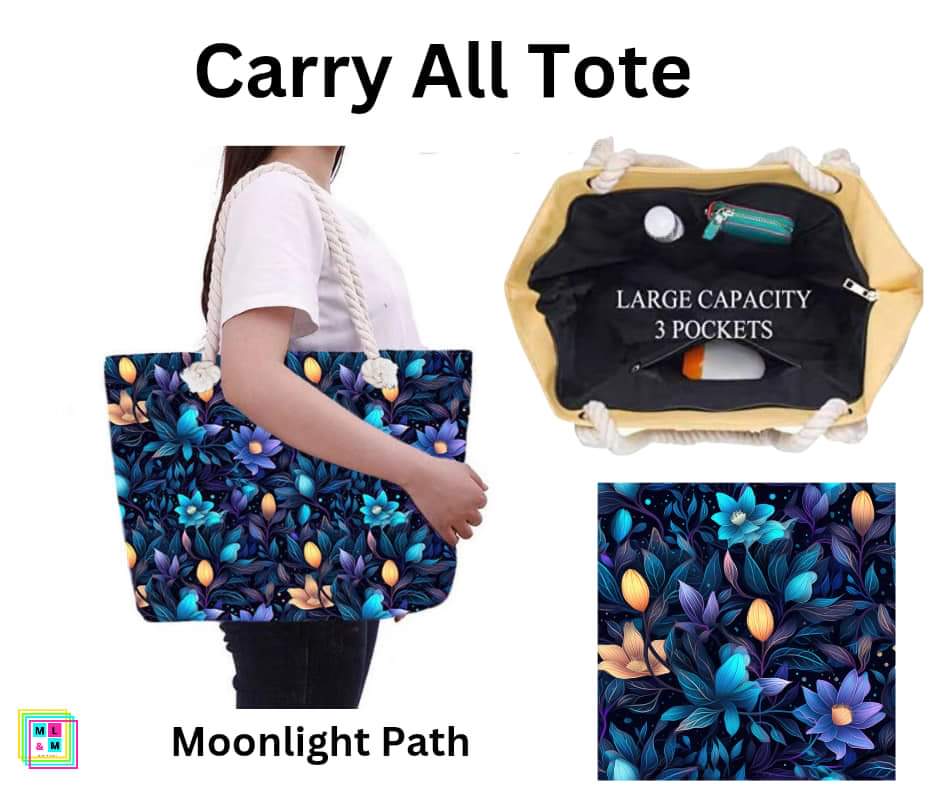 Moonlight Path Carry All Tote w/ Zipper