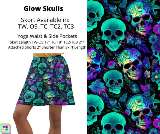 Glow Skulls Skort
