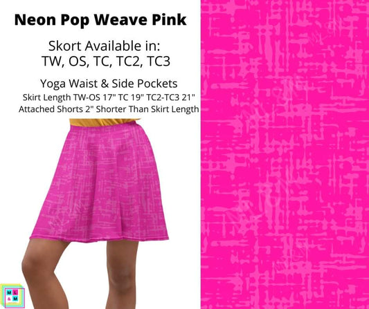 Neon Pop Weave Pink Skort