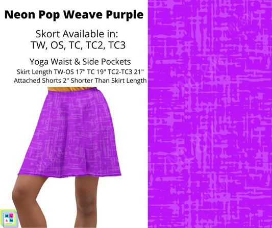 Neon Pop Weave Purple Skort