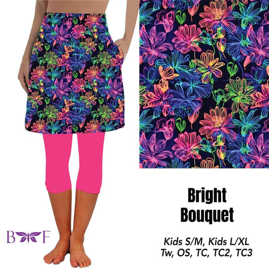 Bright Bouquet skirted capris
