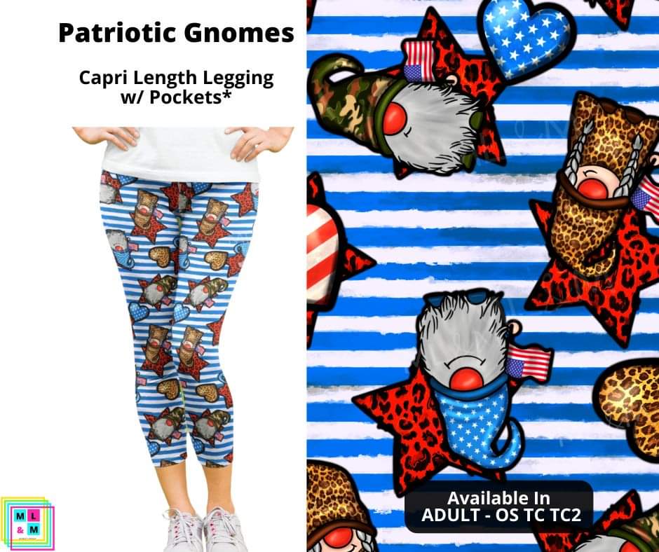 Patriotic Gnomes Capri Length w/ Pockets