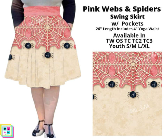 Pink Webs & Spiders Swing Skirt