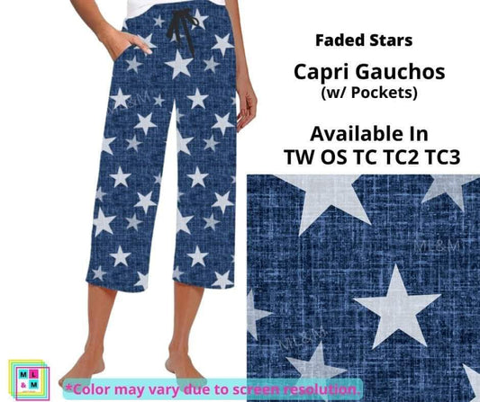 Faded Stars Capri Gauchos