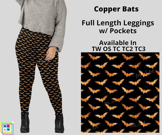 Copper Bats Full Length Leggings w/ Pockets