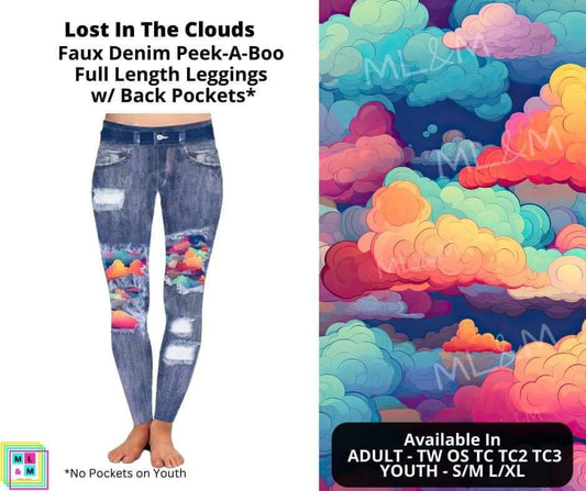 Lost In The Clouds Faux Denim Full Length