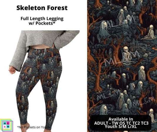 Skeleton Forest Full Length Leggings w/ Pockets