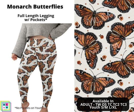 Monarch Butterflies Full Length Leggings w/ Pockets