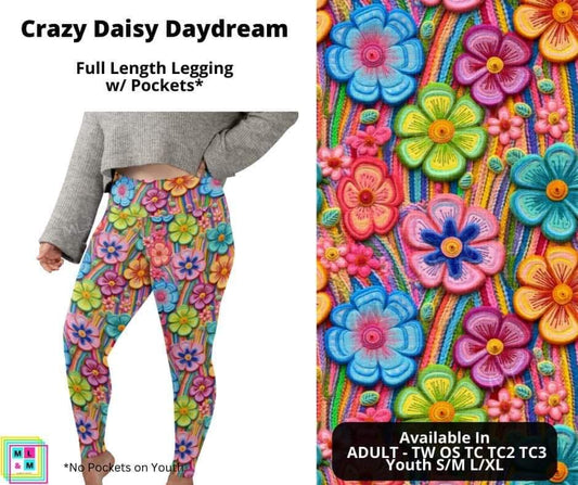 Crazy Daisy Daydream Full Length Leggings w/ Pockets