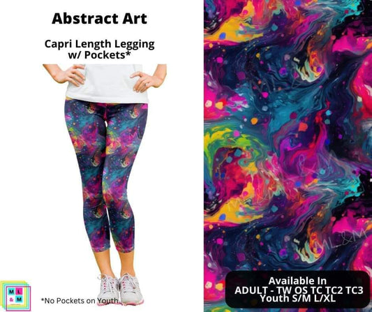 Abstract Art Capri Length w/ Pockets