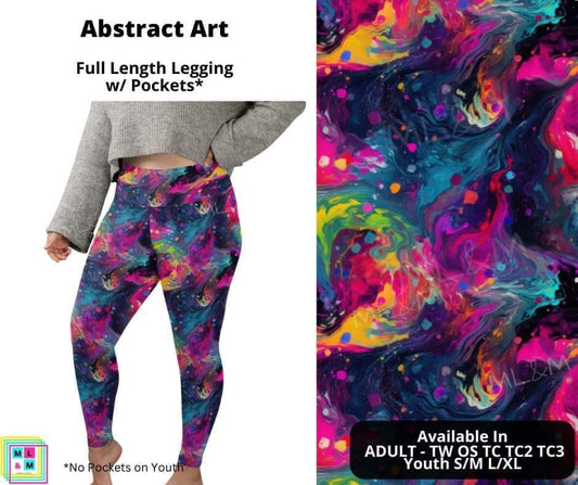 Abstract Art Full Length Leggings w/ Pockets