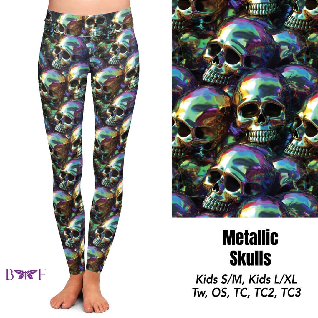 Metallic Skulls Leggings