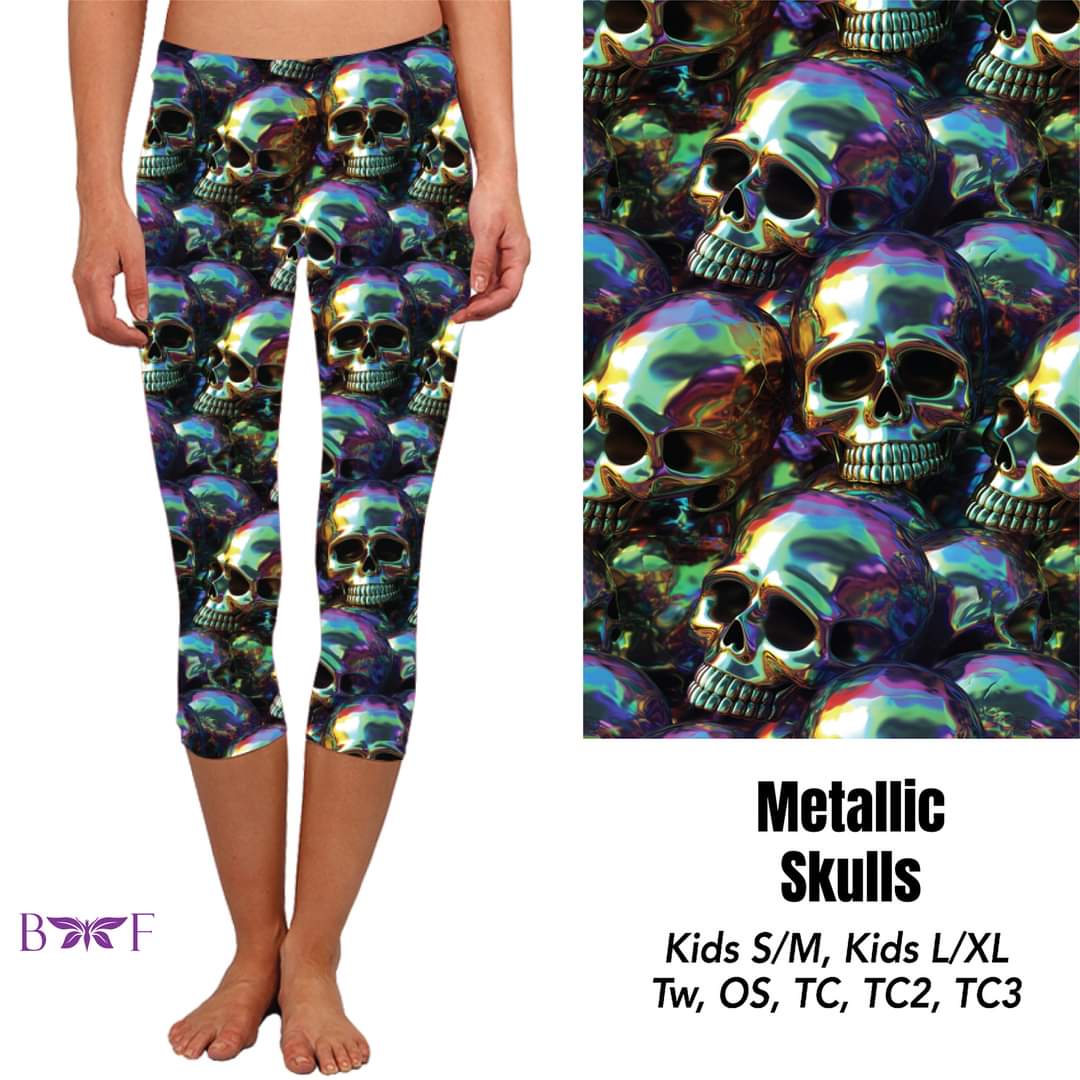 Metallic Skulls Leggings