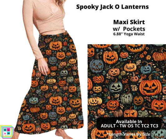 Spooky Jack O Lanterns Maxi Skirt