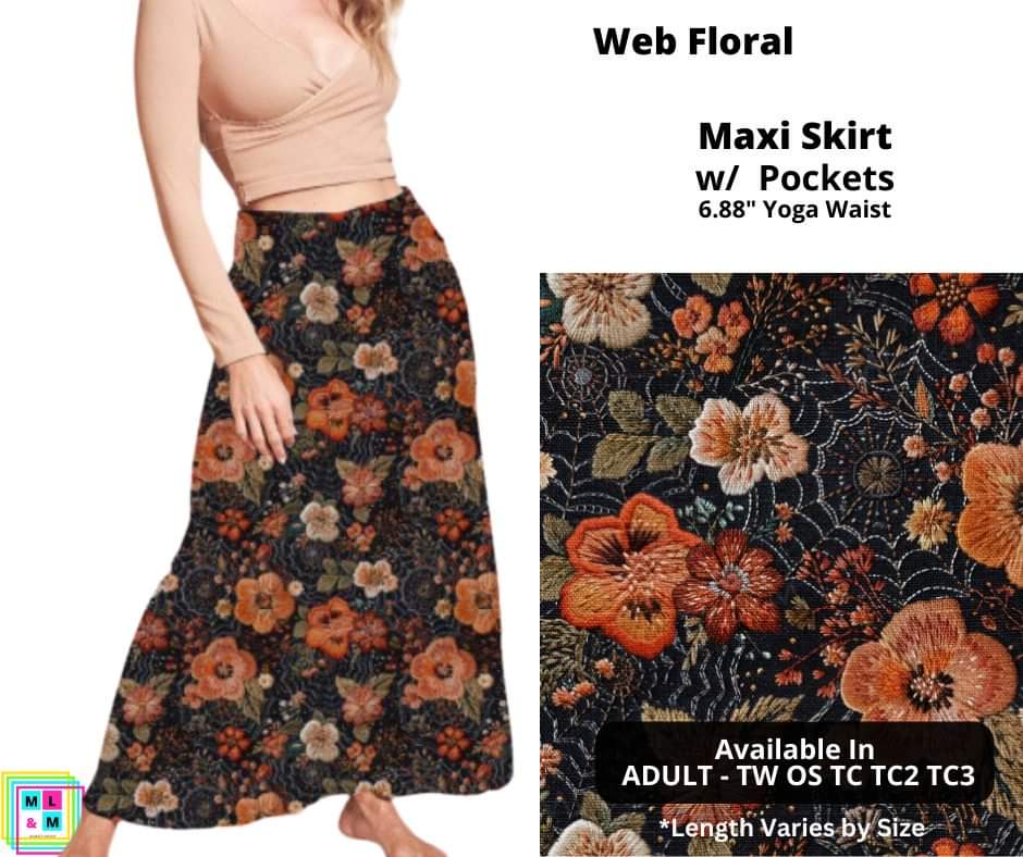 Web Floral Maxi Skirt