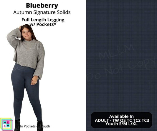 Blueberry Full Length Leggings w/ Pockets