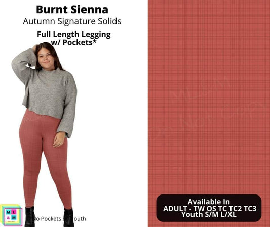 Burnt Sienna Full Length Leggings w/ Pockets