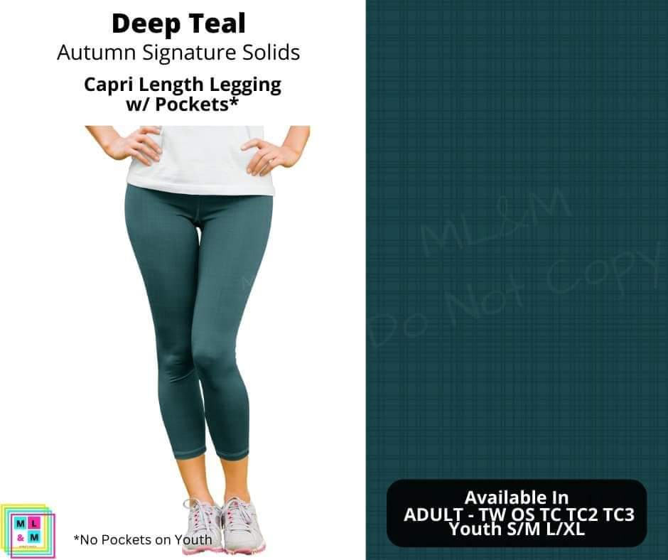 Deep Teal Capri Length w/ Pockets