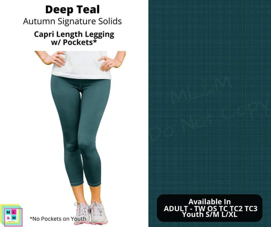 Deep Teal Capri Length w/ Pockets
