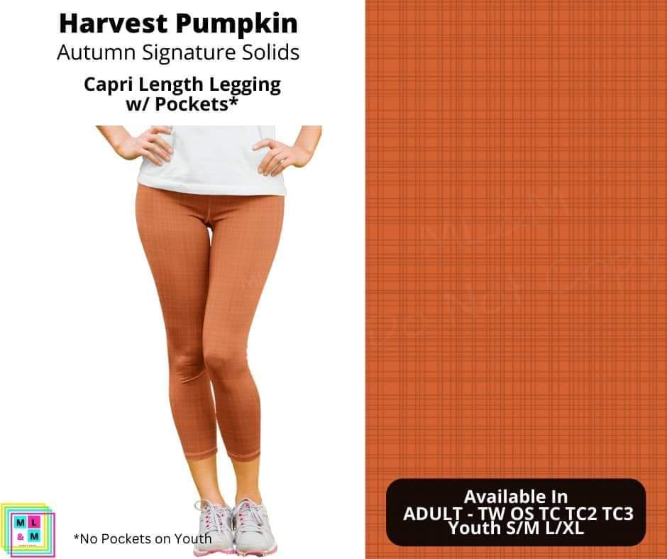 Harvest Pumpkin Capri Length w/ Pockets