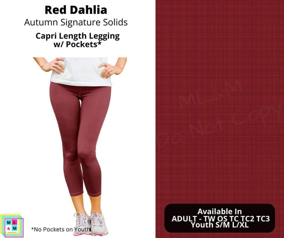 Red Dahlia Capri Length w/ Pockets