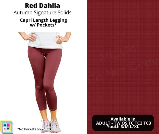 Red Dahlia Capri Length w/ Pockets