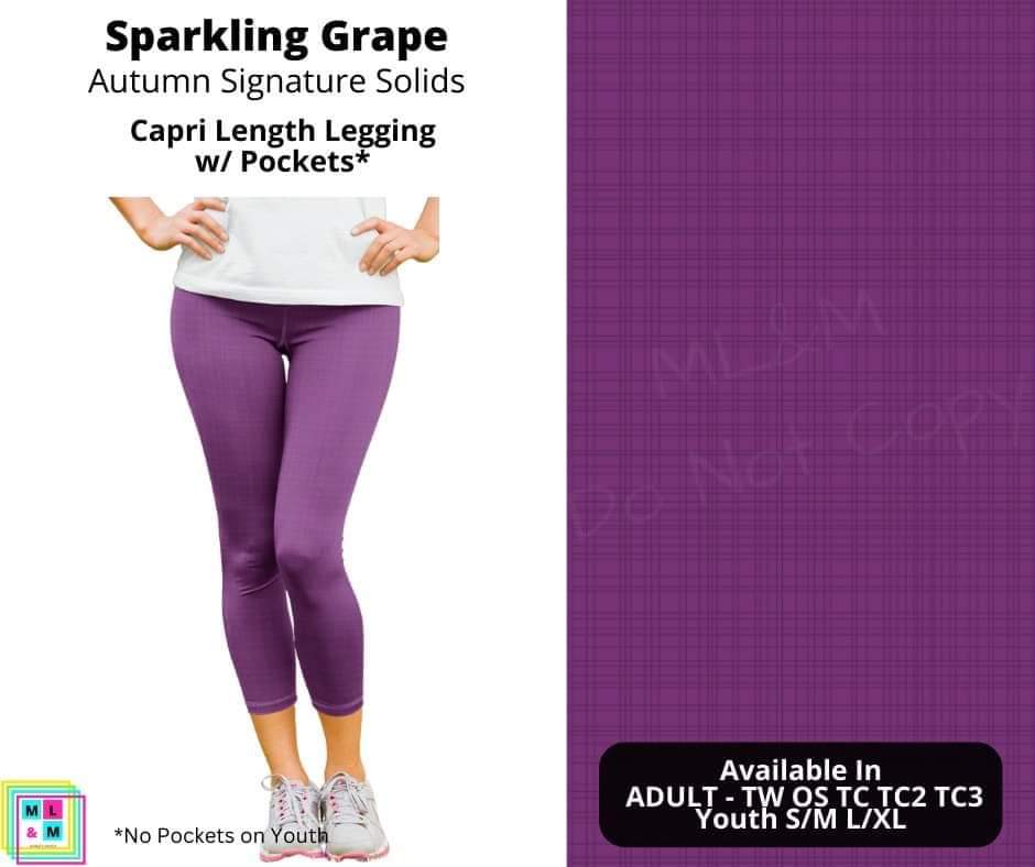 Sparkling Grape Capri Length w/ Pockets
