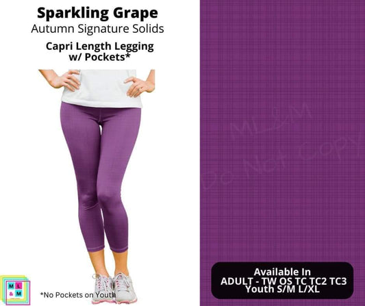 Sparkling Grape Capri Length w/ Pockets