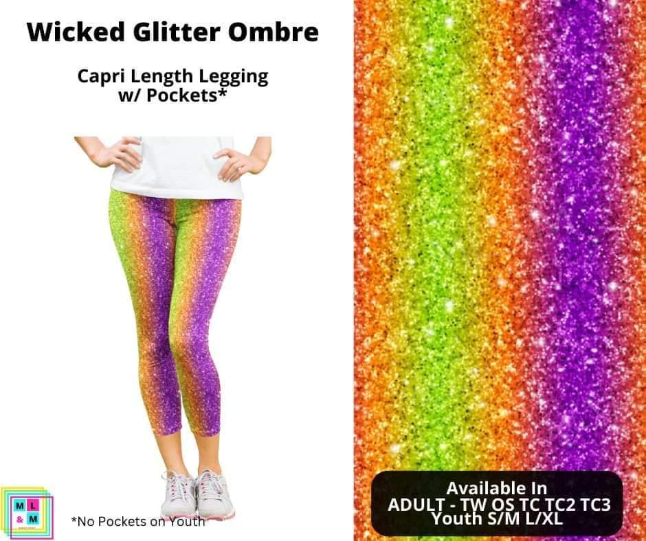 Wicked Glitter Ombre Capri Length w/ Pockets