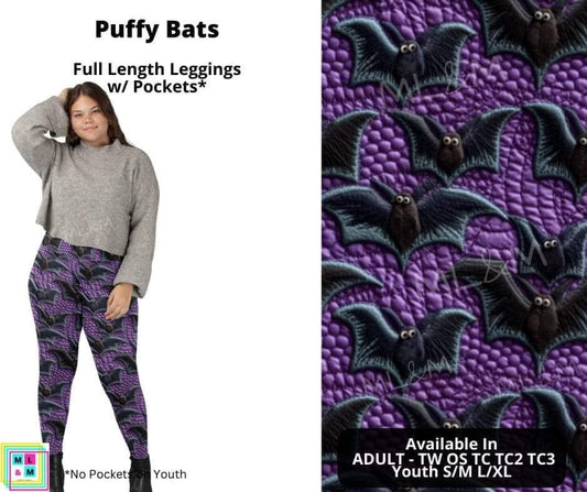 Puffy Bats Full Length Leggings w/ Pockets