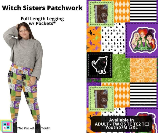 Witch Sisters Patchwork Full Length Leggings w/ Pockets