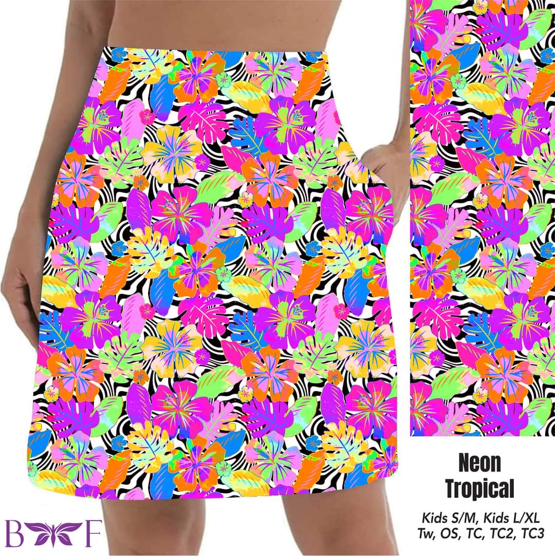 Neon Tropical Skort