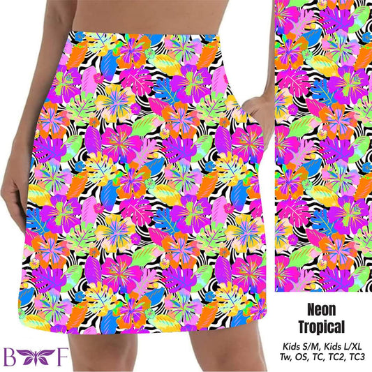 Neon Tropical Skort