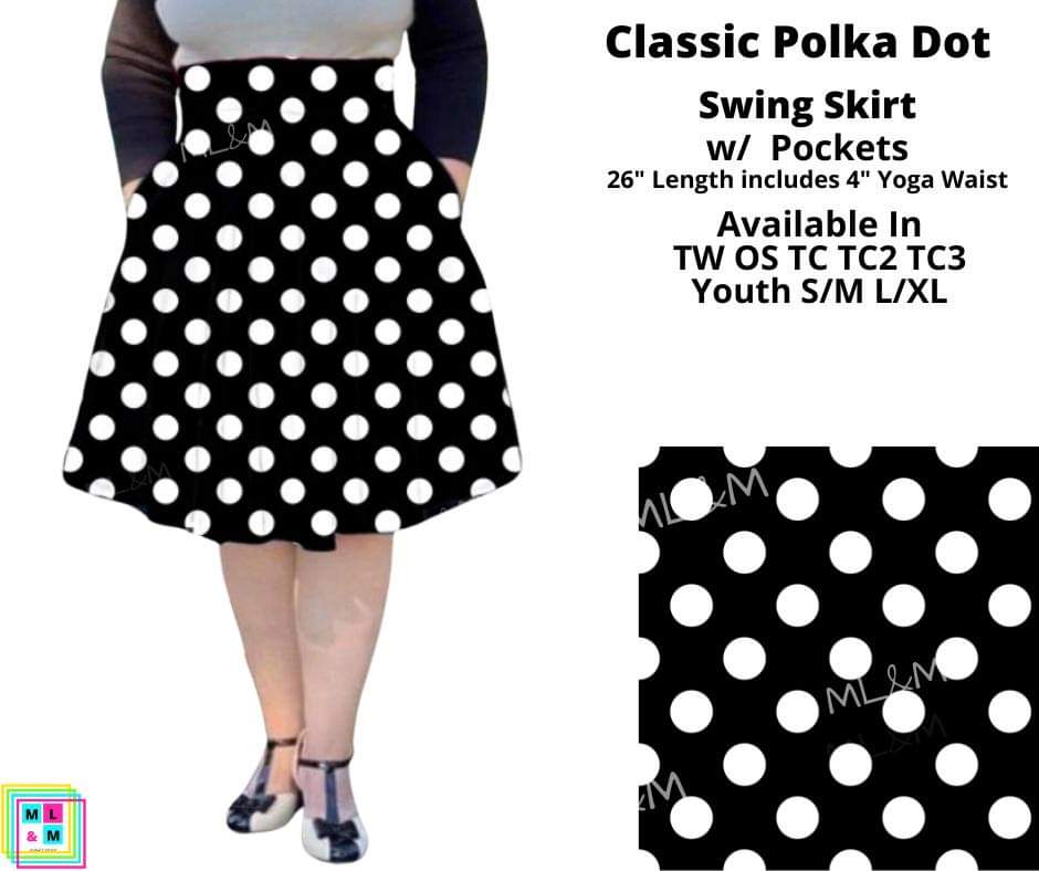 Classic Polka Dot Swing Skirt