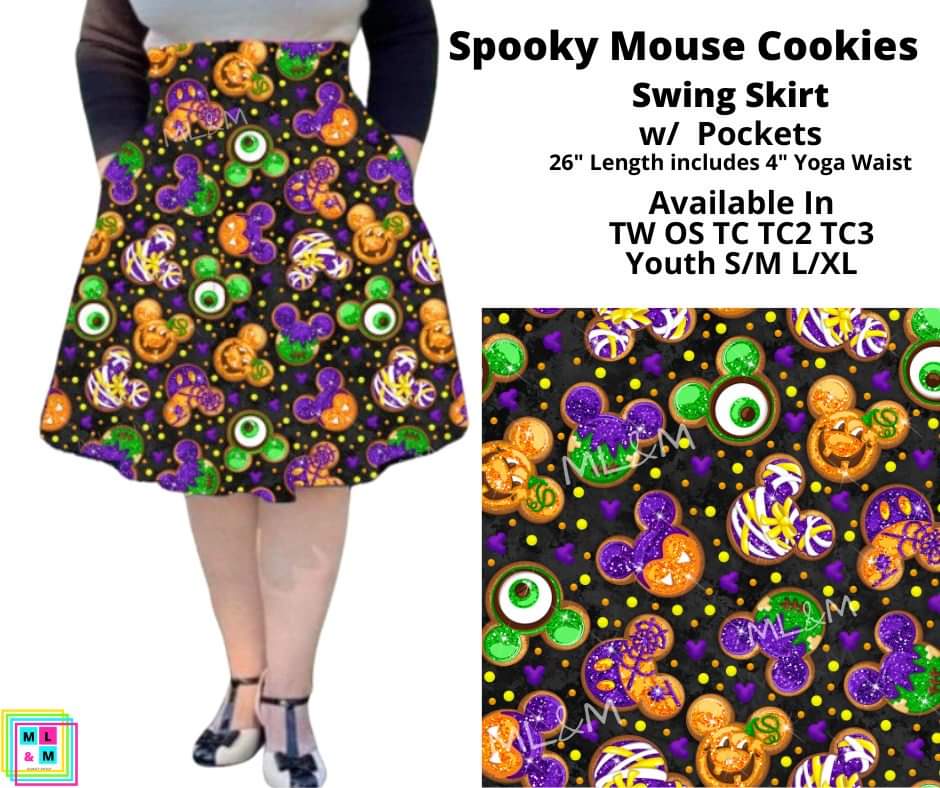 Spooky Mouse Cookies Swing Skirt