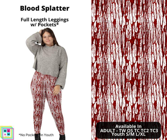 Blood Splatter Full Length Leggings w/ Pockets