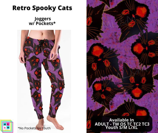 Retro Spooky Cats Joggers