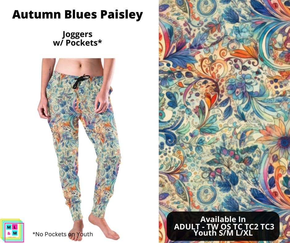 Autumn Blues Paisley Joggers