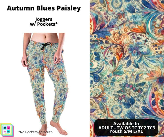Autumn Blues Paisley Joggers