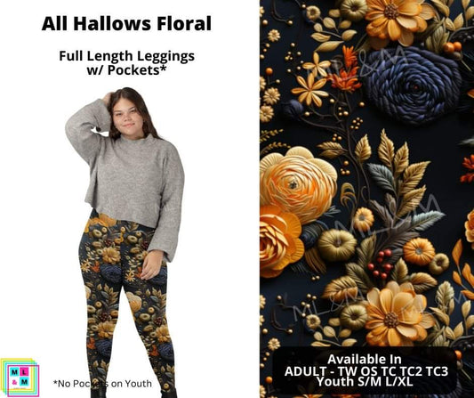 All Hallows Floral Full Length Leggings w/ Pockets