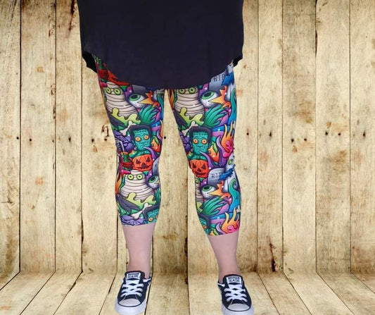 Colorful Spooks Capri Length w/ Pockets