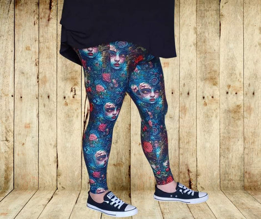 Haunted Rose Garden Full Length Leggings w/ Pockets