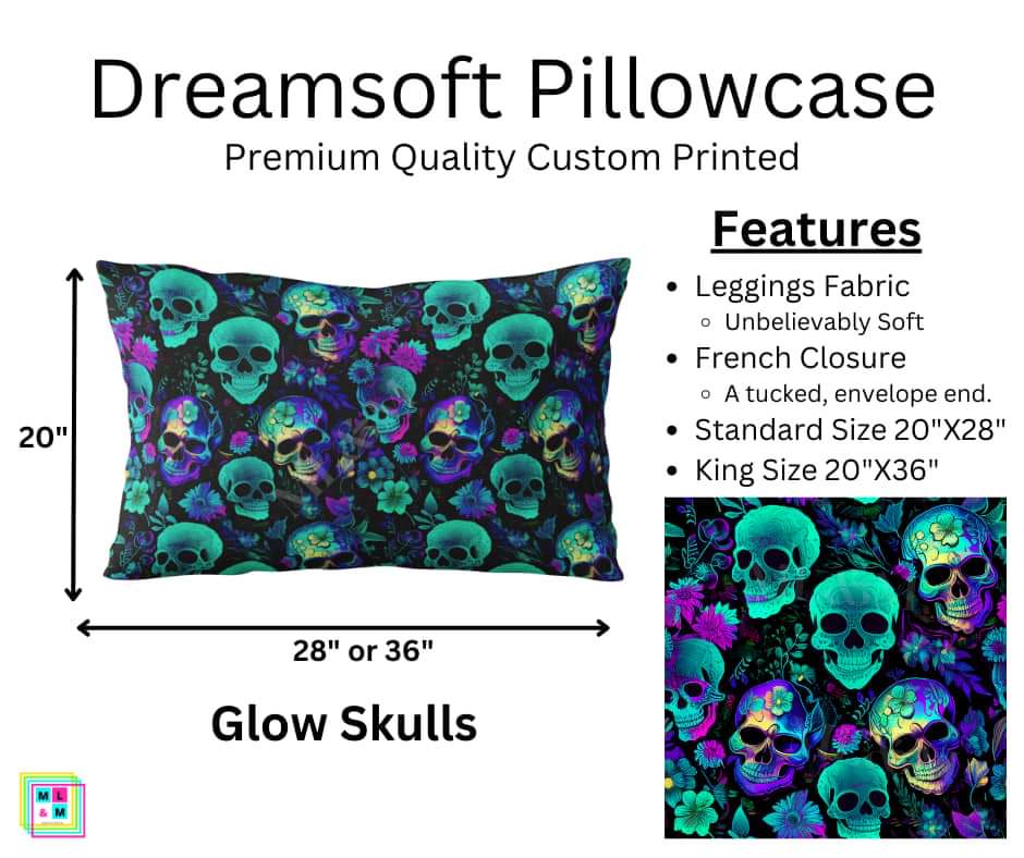 Glow Skulls Dreamsoft Pillowcase
