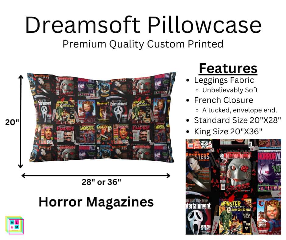 Horror Magazines Dreamsoft Pillowcase