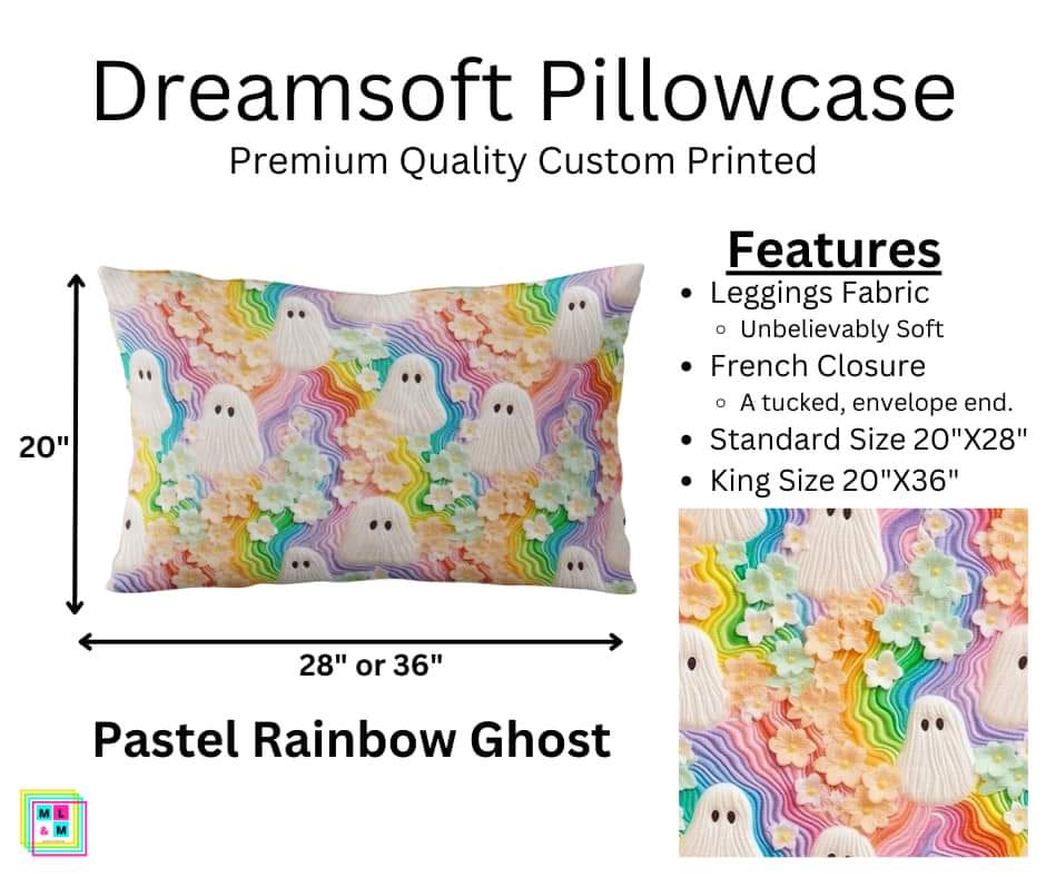 Pastel Rainbow Ghosts Dreamsoft Pillowcase