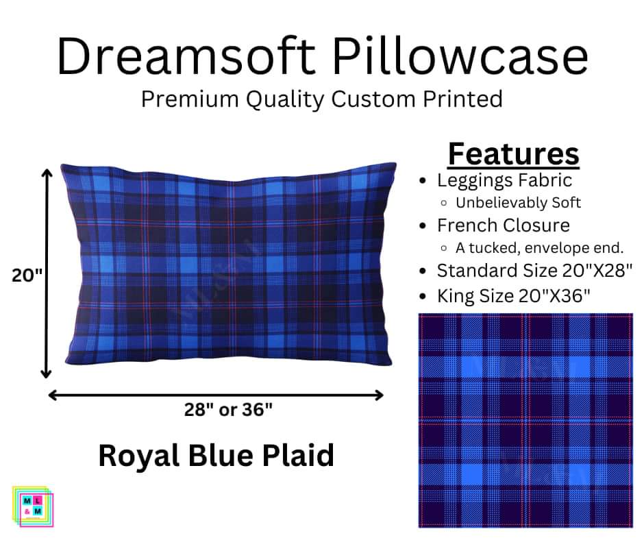 Royal Blue Plaid Dreamsoft Pillowcase
