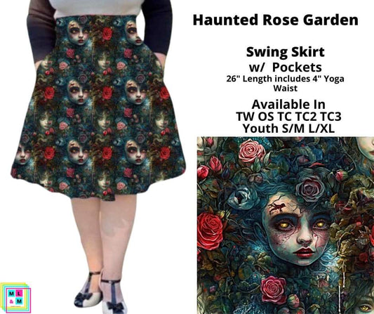 Haunted Rose Garden Swing Skirt