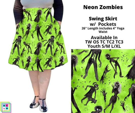 Neon Zombie Swing Skirt