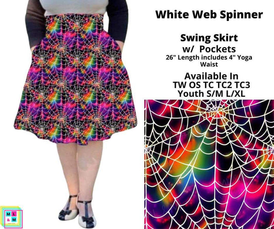 White Web Spinner Swing Skirt